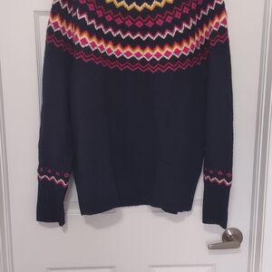 Style & Co. Women's Black Sweater with Colorful Chevron Design